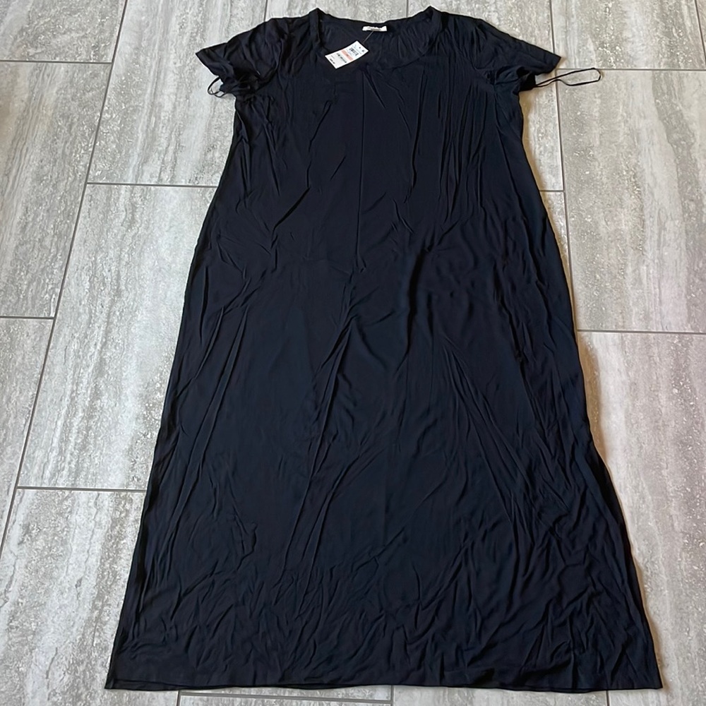 Style & Co.black,2X,round neck,short sleeve slit on sides,maxi dress for women
